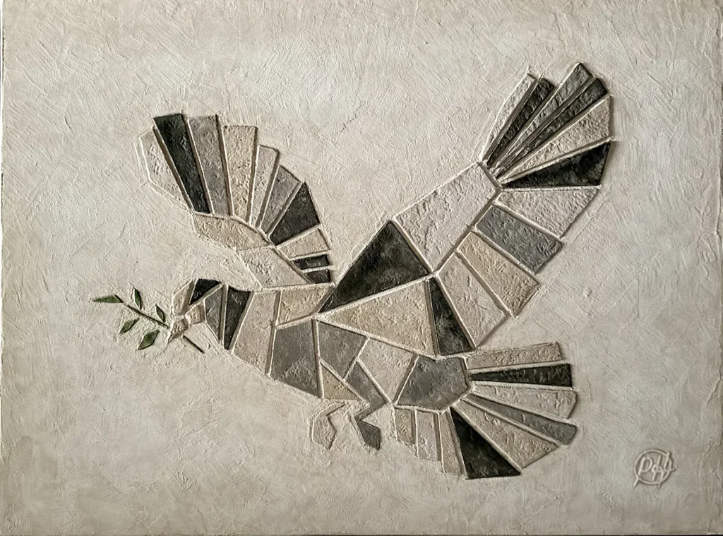 The Sign — Plaster Relief · Mixed Media, 24 × 18 in